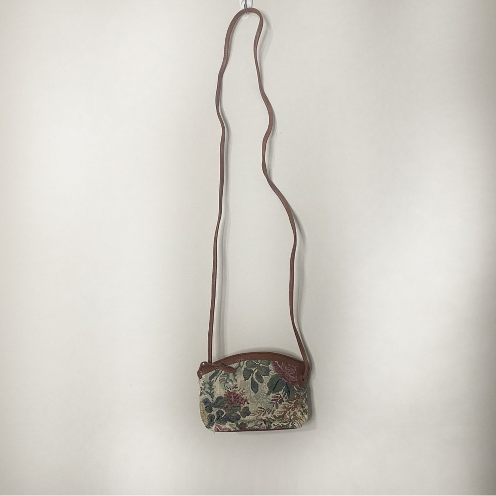 Vintage Floral Tapestry Cross Body Vegan Leather Bag Boho Cottagecore